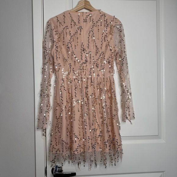 Cupshe x Gabby Windey Bright Spark Sequin Mesh Fringe Mini Dress Fairycore - Picture 11 of 14